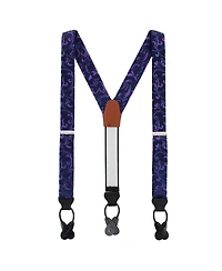 Trafalgar Men's Christian the Romantic Brocade Silk Button End Suspenders