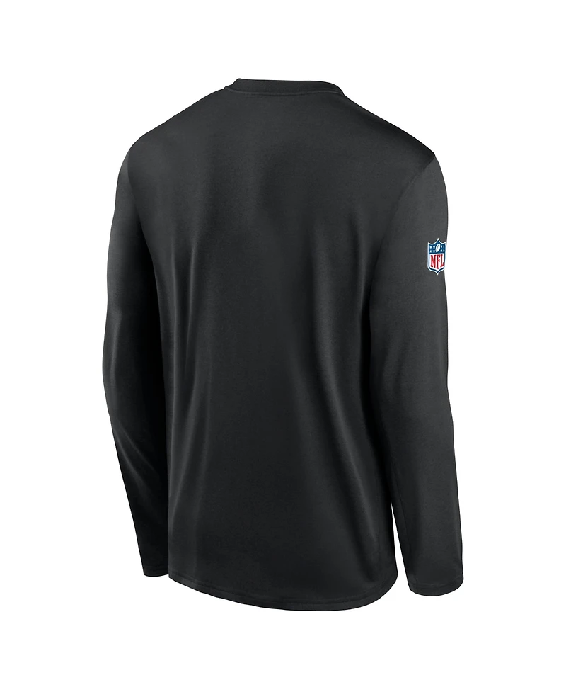 Nike Men's Black Washington Commanders Sideline Small Logo Legend Dri-fit Long Sleeve T-Shirt
