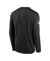Nike Men's Black Washington Commanders Sideline Small Logo Legend Dri-fit Long Sleeve T-Shirt
