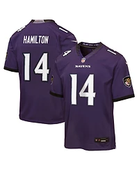 Nike Big Boys and Girls Kyle Hamilton Purple Baltimore Ravens Team Game Jersey