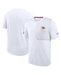 Nike Men's White Kansas City Chiefs Sideline Uv Dri-fit Coaches T-Shirt