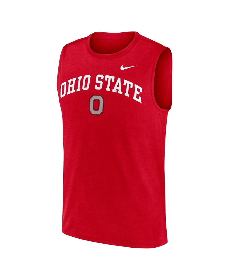 Nike Men's Scarlet Ohio State Buckeyes Primetime Legend Arch Dri-fit Muscle Tank Top