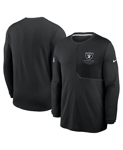 Nike Men's Black Las Vegas Raiders Sideline Coaches Uv Dri-fit Long Sleeve T-Shirt