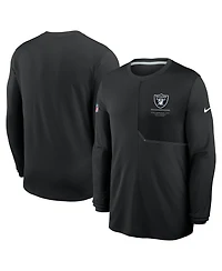 Nike Men's Black Las Vegas Raiders Sideline Coaches Uv Dri-fit Long Sleeve T-Shirt
