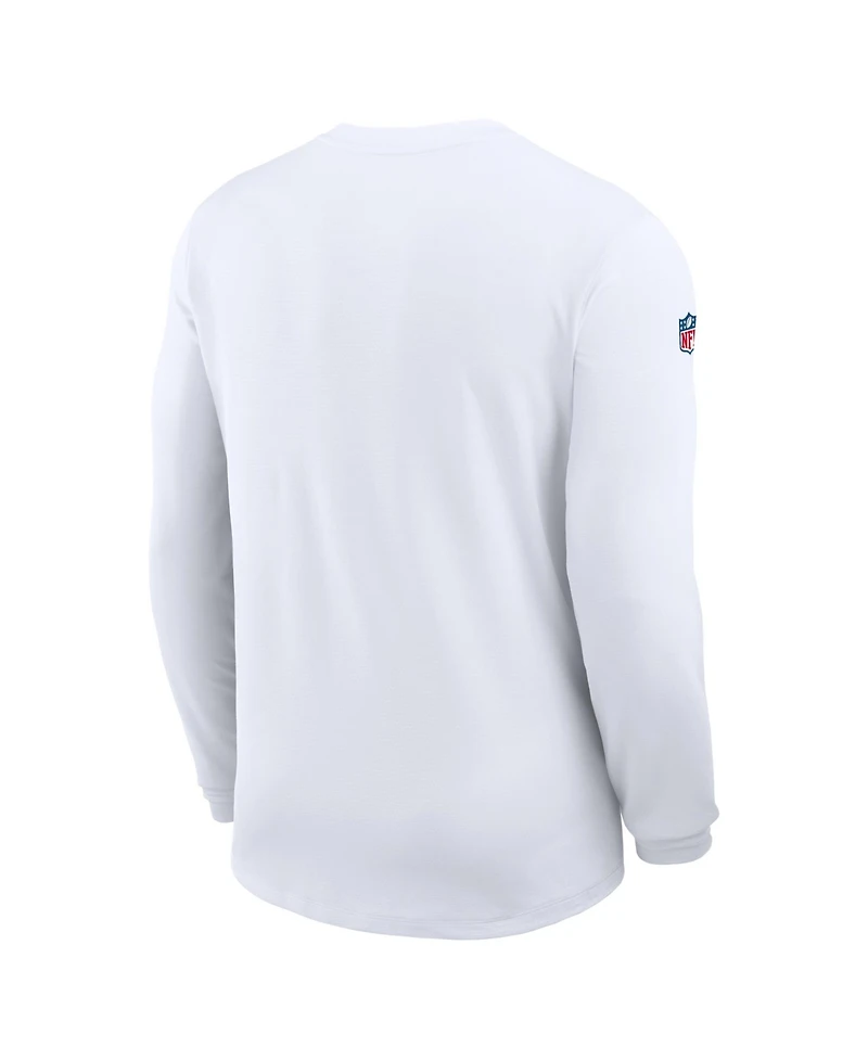Nike Men's White Chicago Bears Sideline Coaches Uv Dri-fit Long Sleeve T-Shirt