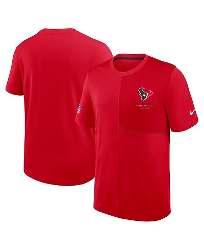 Nike Men's Red Houston Texans Sideline Uv Dri-fit Coaches T-Shirt