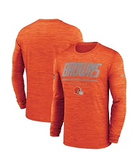 Nike Men's Orange Cleveland Browns Sideline Offensive Transition Velocity Dri-fit Long Sleeve T-Shirt