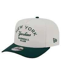 New Era Men's Cream/Dark Green New York Yankees Chrome A-Frame 9FIFTY Snapback Hat