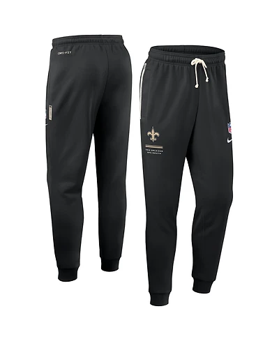 Nike Men's Black New Orleans Saints Sideline Standard Issue Dri-fit Taper Pants