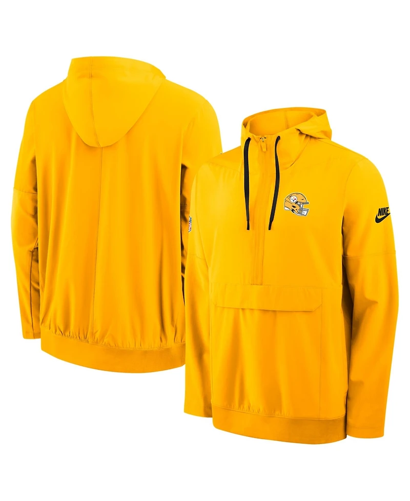Nike Men's Gold Pittsburgh Steelers Alt Anorak Half-Zip Hooded Jacket