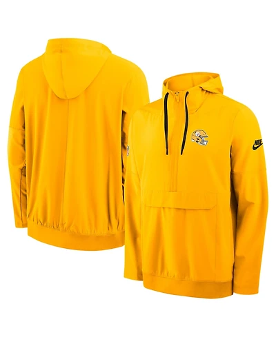 Nike Men's Gold Pittsburgh Steelers Alt Anorak Half-Zip Hooded Jacket
