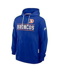 Nike Men's Royal Denver Broncos Alt Sideline Standard Issue Dri-fit Hoodie