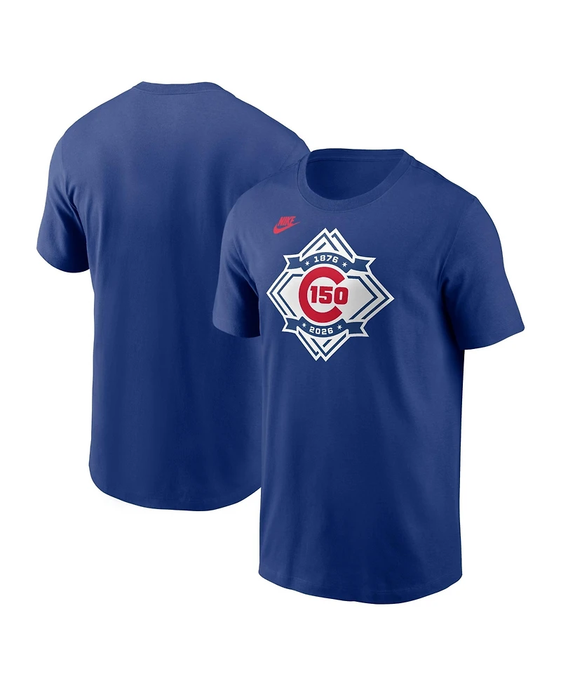 Nike Men's Heather Royal Chicago Cubs 150th Anniversary Tri-Blend T-Shirt