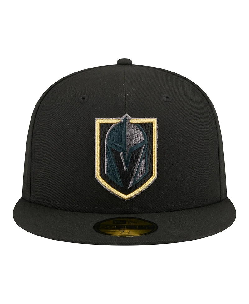 New Era Men's Black Vegas Golden Knights Color Pop 59FIFTY Fitted Hat
