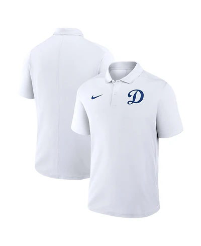 Nike Men's White Los Angeles Dodgers Alternate Victory Dri-fit Polo Shirt