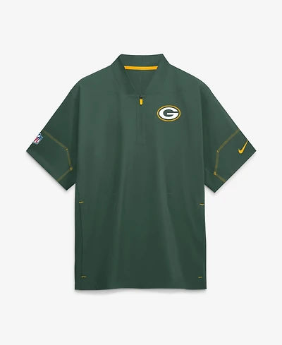 Nike Men's Green Bay Packers Sideline Short Sleeve Quarter-Zip Coaches Jacket