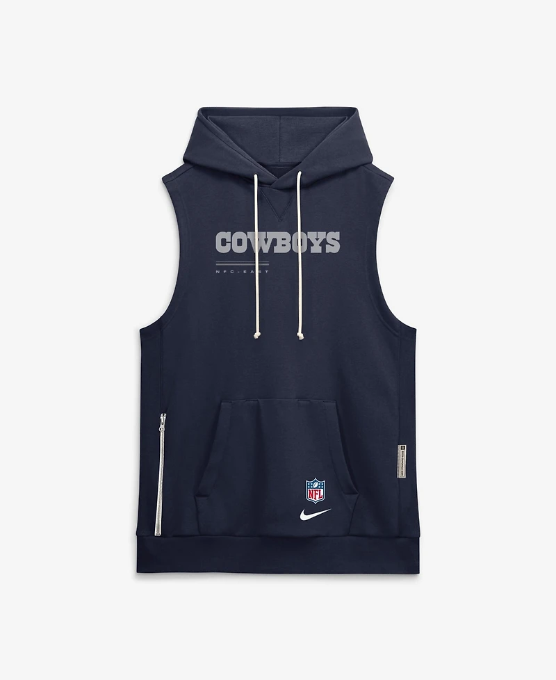 Nike Men's Navy Dallas Cowboys Sideline Standard Issue Dri-fit Sleeveless Hoodie