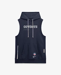 Nike Men's Navy Dallas Cowboys Sideline Standard Issue Dri-fit Sleeveless Hoodie