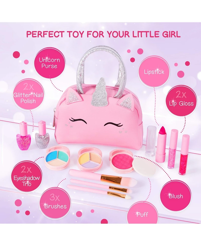 Gnuadz Kids Makeup Kit with Purse Girls Birthday Gift