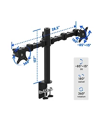 FlexiSpot D1D Dual Monitor Arm – Steel Frame, Mechanical Spring Adjustment, Up to 30" Displays