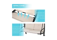 Aecojoy 2-Seat Porch Swings with Adjustable Canopy
