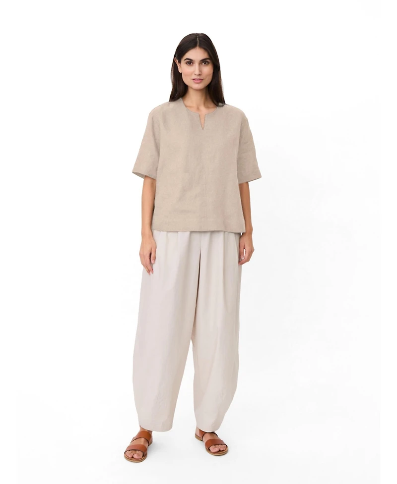 Masai Copenhagen Women's Madolorea Linen Short Sleeve Tunic Top