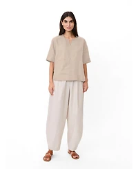 Masai Copenhagen Women's Madolorea Linen Short Sleeve Tunic Top