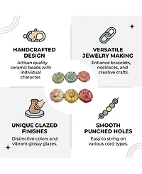 Sevorley Ceramic Flower Shaped Loose Beads for Diy Jewelry Making, Bracelets, Necklaces and Craft Projects