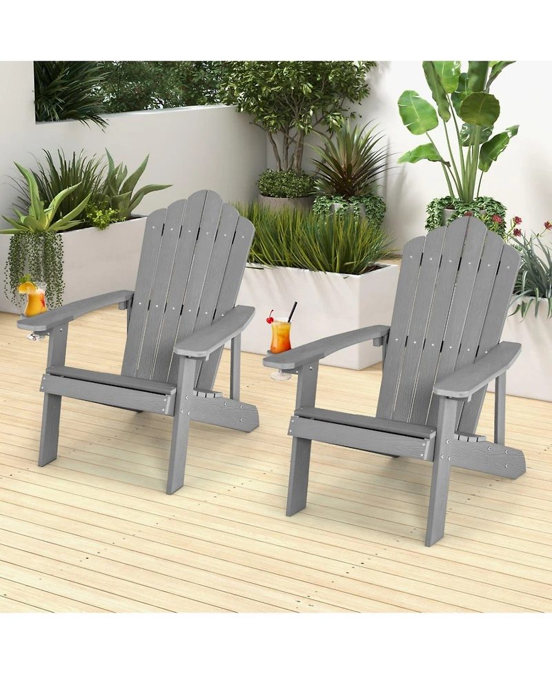 Gouun 2-Piece Adirondack Chair Set with Adult and Kids Seats