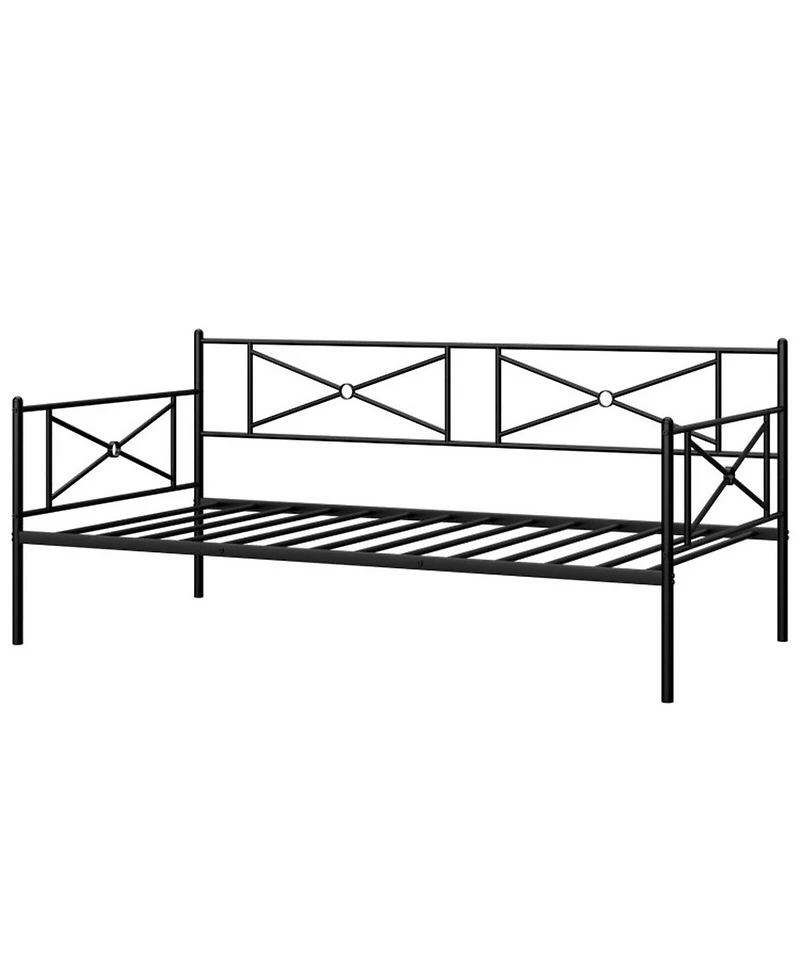 Gouun Twin Metal Daybed Frame Steel Slats Sofa Bed Victorian Style