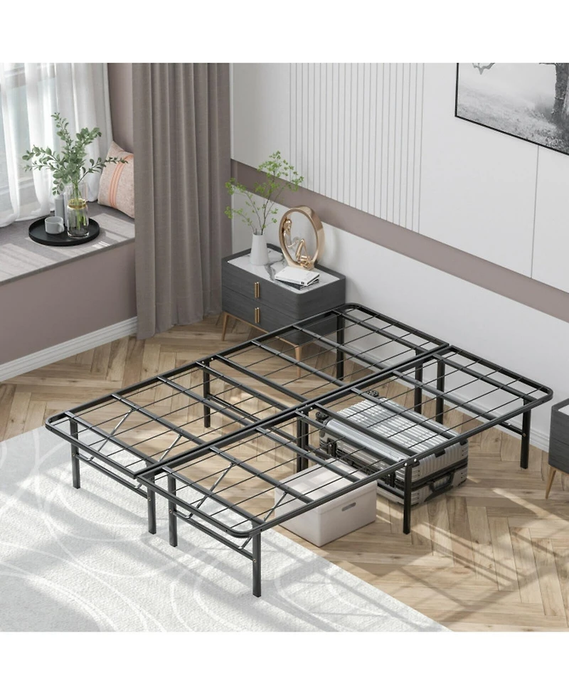 Gouun Full Size Foldable Metal Platform Bed with Tool-Free Assembly