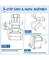 Gouun Kids Recliner Chair with Side Pockets and Footrest
