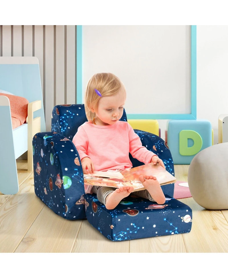 Gouun 3-in-1 Convertible Kids Sofa Bed and Flip-Out Lounger