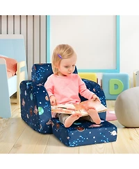 Gouun 3-in-1 Convertible Kids Sofa Bed and Flip-Out Lounger