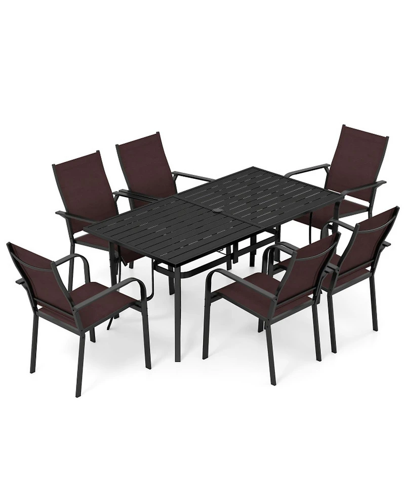 Gouun 7-Piece Outdoor Patio Dining Set for 6 People