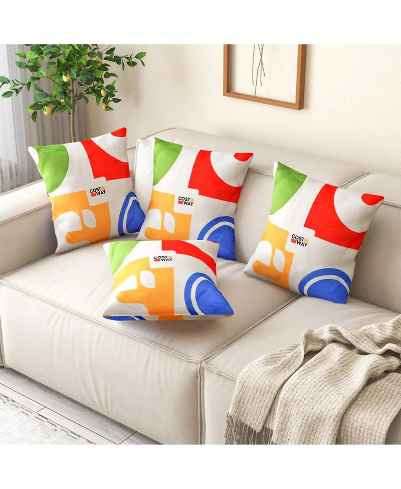 Gouun 18-Inch Square Throw Pillows with Removable Velvet Covers