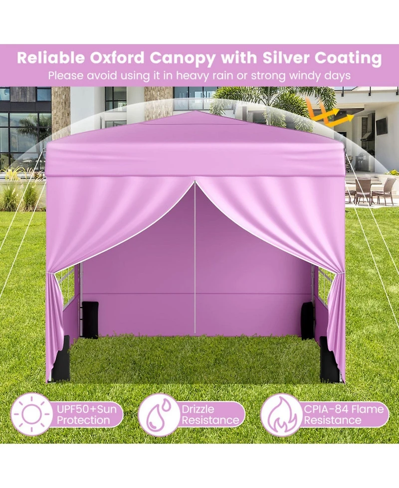 Gouun 10 x 10 Foot Pop-Up Canopy Tent with 4 Removable Sidewalls