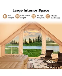 Gouun Inflatable Camping Tent for 4-6 People with Mesh Windows