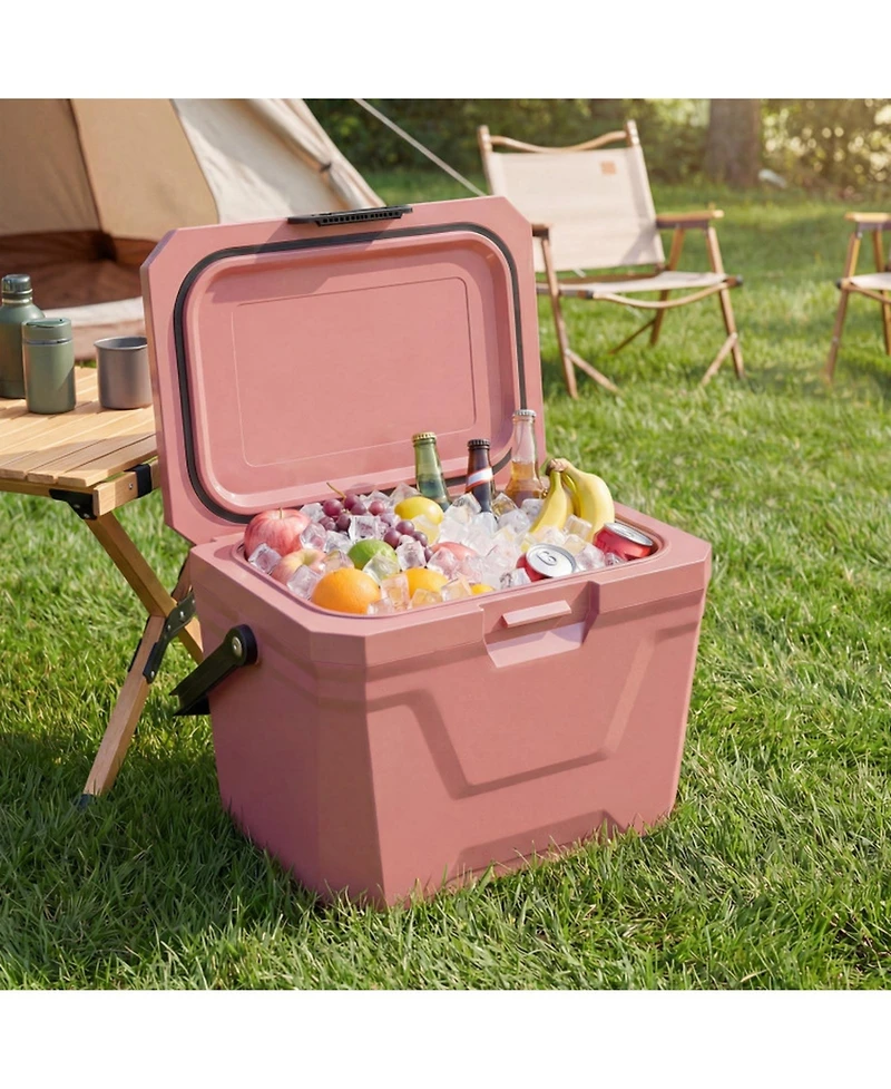 Gouun 21-Quart Hard Shell Insulated Ice Chest Cooler with Cup Holders
