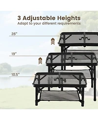 Gouun 3-Height Folding Camping Table with Storage Net