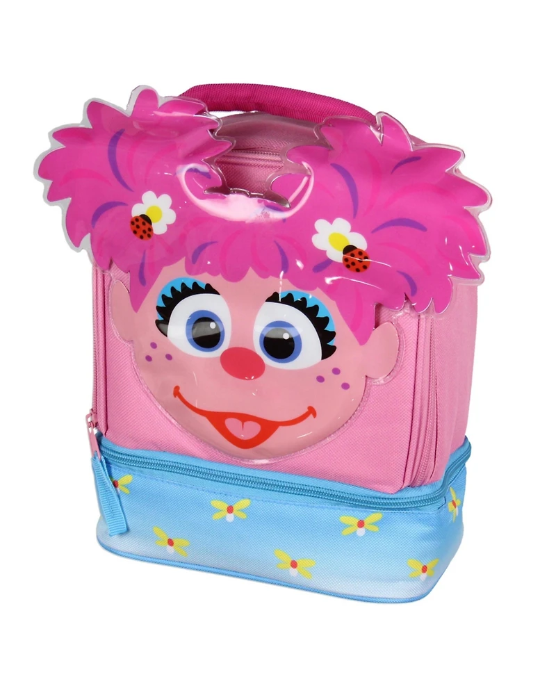 Sesame Street Abby Cadabby Face Kids Girls Cute Dual Compartment Insulated Lunch Box Pail Tote Bag 10"