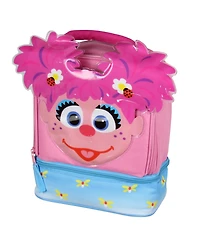 Sesame Street Abby Cadabby Face Kids Girls Cute Dual Compartment Insulated Lunch Box Pail Tote Bag 10"