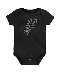 Outerstuff Baby Boys and Girls Black San Antonio Spurs Primary Logo Bodysuit