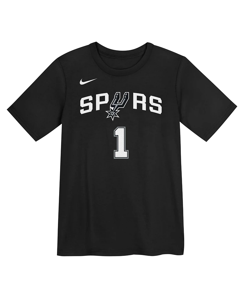 Nike Preschool Victor Wembanyama Black San Antonio Spurs Icon Name Number T-Shirt