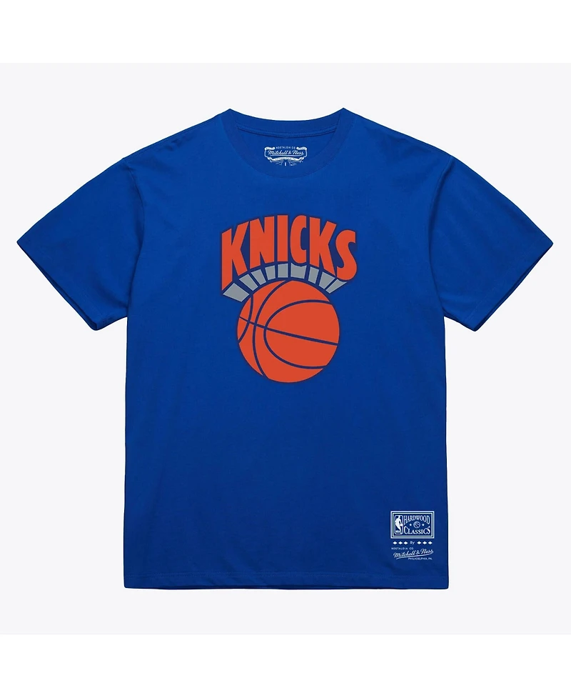 Mitchell & Ness Men's and Women's Mitchell Ness Royal New York Knicks Hardwood Classics Arch T-Shirt