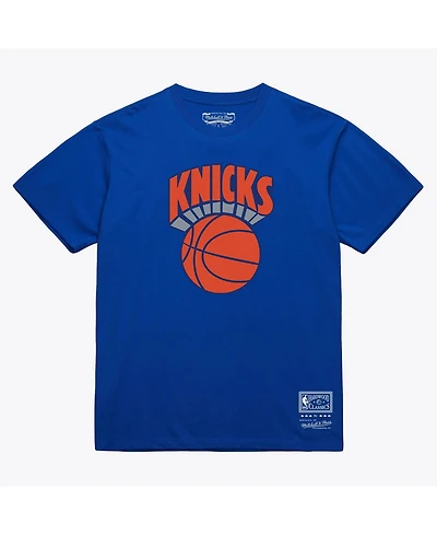 Mitchell & Ness Men's and Women's Mitchell Ness Royal New York Knicks Hardwood Classics Arch T-Shirt
