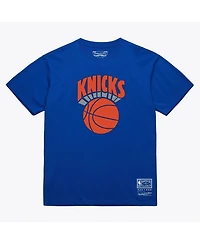 Mitchell & Ness Men's and Women's Mitchell Ness Royal New York Knicks Hardwood Classics Arch T-Shirt