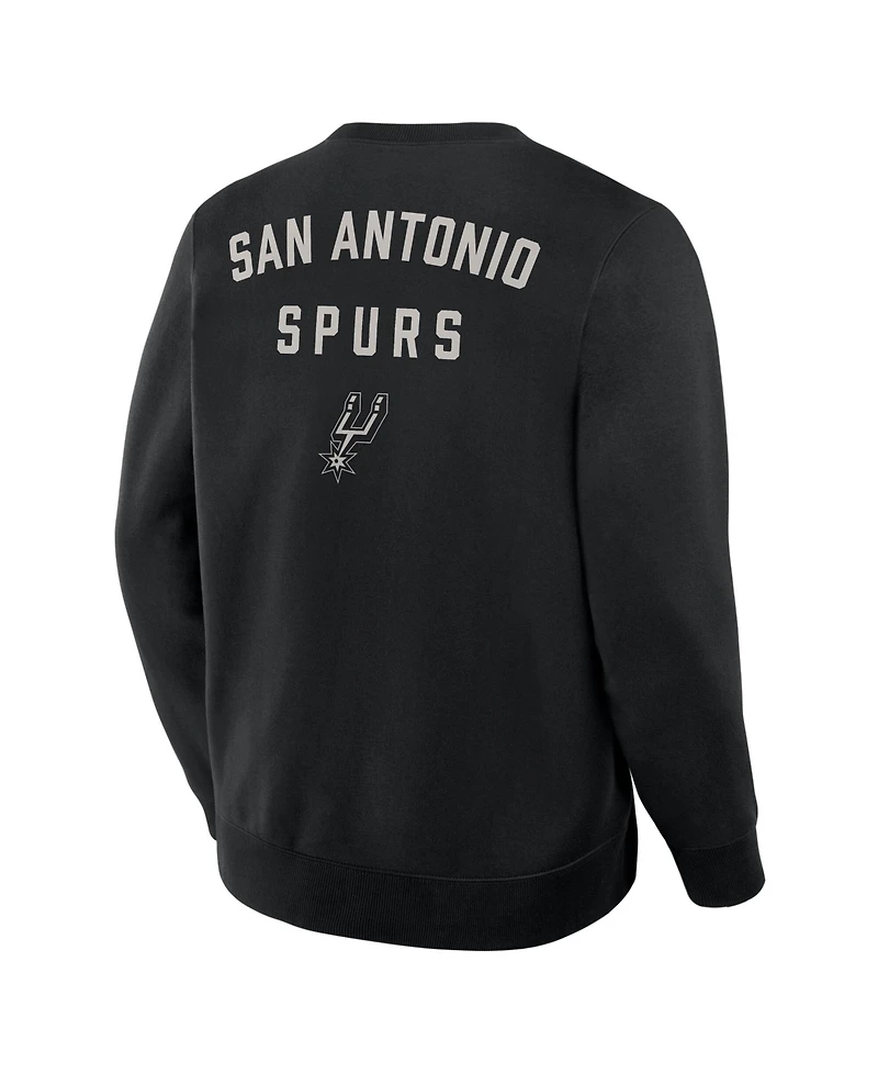 Fanatics Men's Black San Antonio Spurs Crossover Collection Defensive Rotation Drill Premium Pullover Sweatshirt