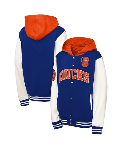 Mitchell & Ness Baby Boys and Girls Blue New York Knicks Courtside Fleece Full-Snap Jacket