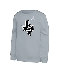 Jordan Big Boys and Girls Silver San Antonio Spurs Courtside Statement Edition Sweatshirt